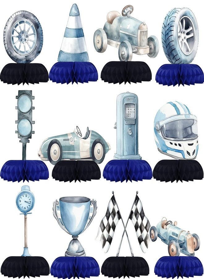 HaPiBiDesign Race Car Party Decorations - Honeycomb Centerpieces for Racing Birthday Decor - Race Car Table Decoration for Kids - Image 1